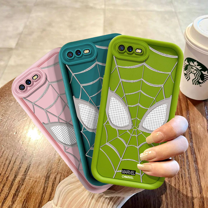 อินเทรนด์Silver Line Spider Manเคสโทรศัพท์สําหรับOPPO A3S A5 A12E Realme C1 C11 C12 C25 C15 C2 C30 C