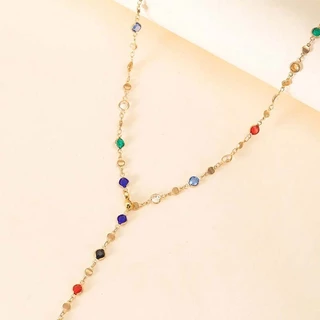 Colourful Dopamine Heart Zirconia สร้อยคอคริสตัลโลหะผสมของขวัญวันหยุดสําหรับผู้หญิงเครื่องประดับ