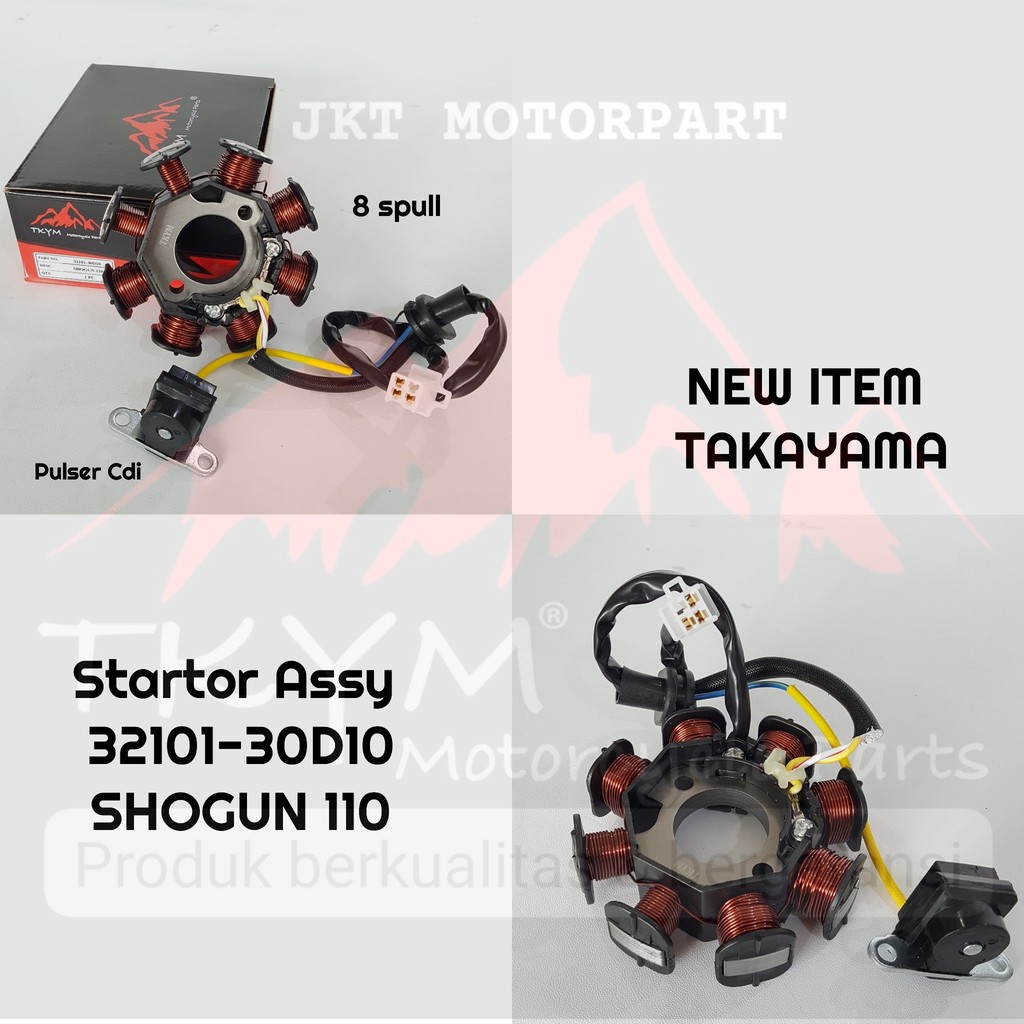 SPULL STATOR ASSY+Pulser (8 S) SHOGUN 110 [32101-30D10] ต้นฉบับ TAKAYAMA TKYM