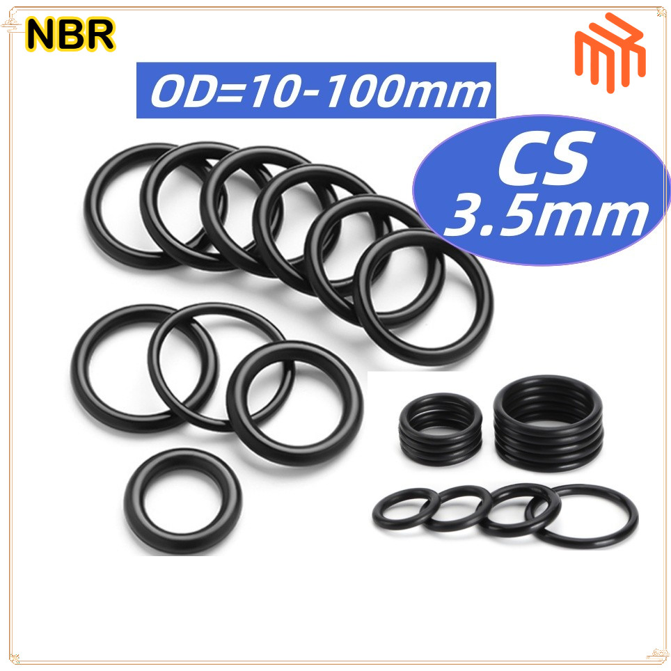 [MX1] โอริง O-Ring วงใน ID 10 - 100 mm ความหนา 3.5 มิล ยางโอริง NBR / แหวนโอริงสีดํา/แหวนยางซีล cs3.5mm * OD10-100mm