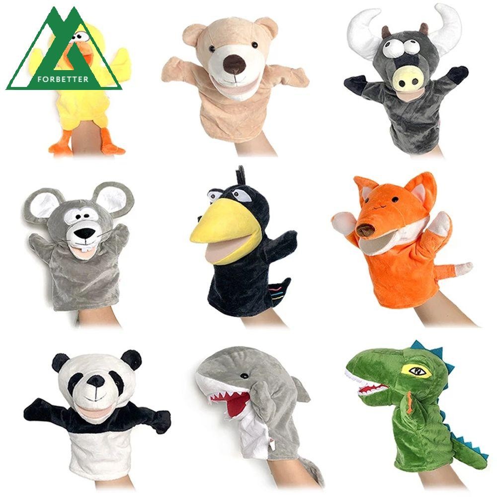 Forbetter ตุ๊กตาสัตว์ของเล่นเพื่อการศึกษาเด็กตุ๊กตาของเล่นไดโนเสาร์ Panda ตุ๊กตาของเล่นมือหุ่นนิ้วมือ