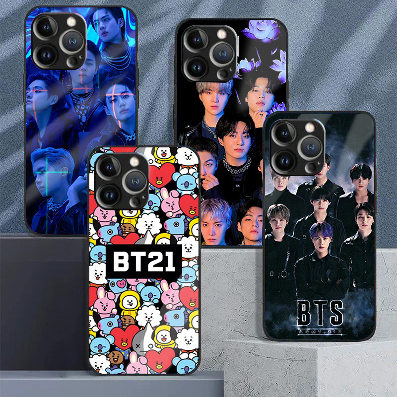 Bangtan Boys bts 03 กระจกนิรภัยเคสโทรศัพท์สําหรับ IPhone 16 15 14 13 12 11 Pro XS Max Plus Mini X XR 8 7 6s SE2/3 ฝาครอบ