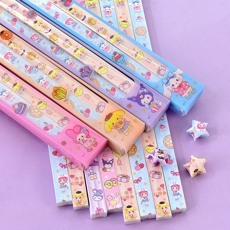 120pcs Star พับน่ารัก DIY Star ของเล่นพับกระดาษพับหัตถกรรมการ์ตูนที่มีสีสัน Lucky Star ของขวัญของเล่นเพื่อการศึกษา
