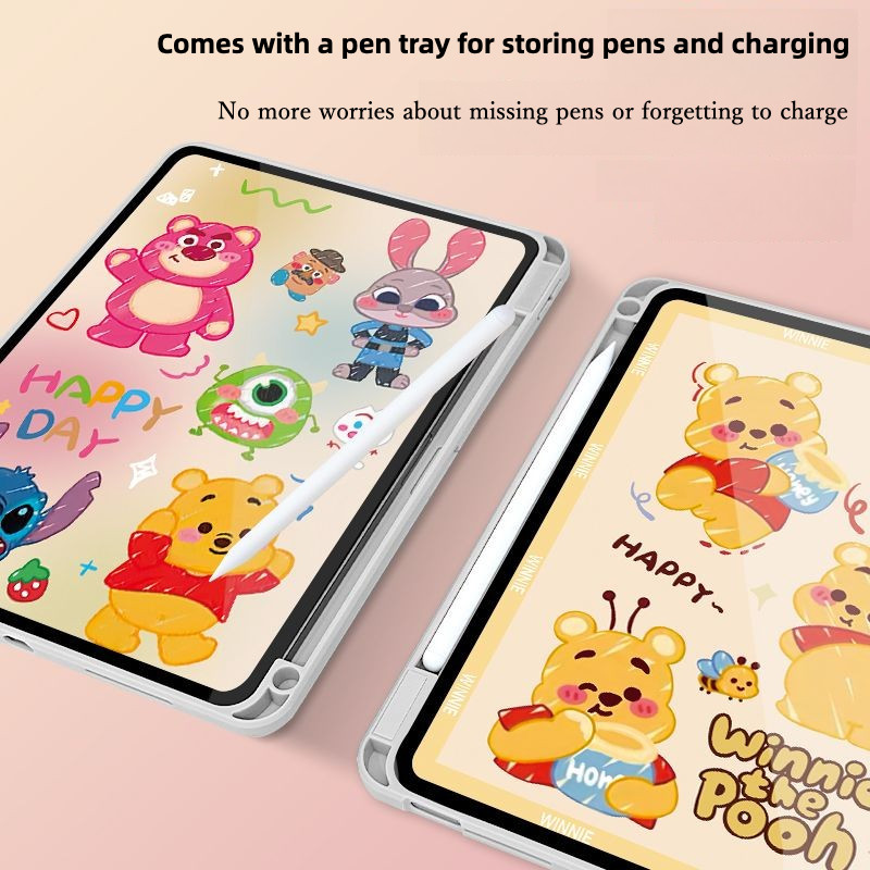 [iPad Air 5] เคส iPad ผึ้งน้ําผึ้งปรับได้ 360 องศา Winnie the Pooh รองรับ iPad gen10 Pro11 2018/2020/2021 Air4 10.9 2020 10.2 Gen9 Gen8 Gen7 air6