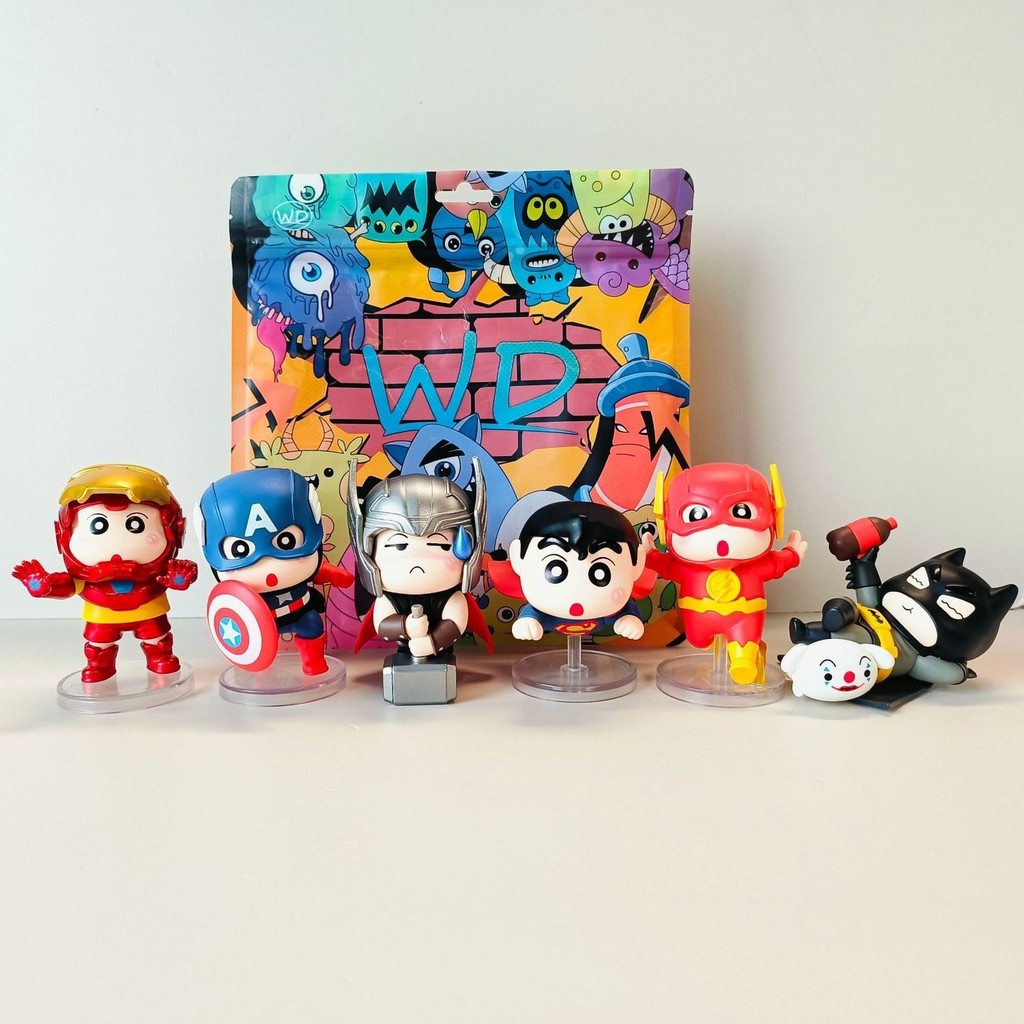 Crayon Shin-Chan Avengers Funny Series Trendy Play Handmand Desktop Decoration Doll