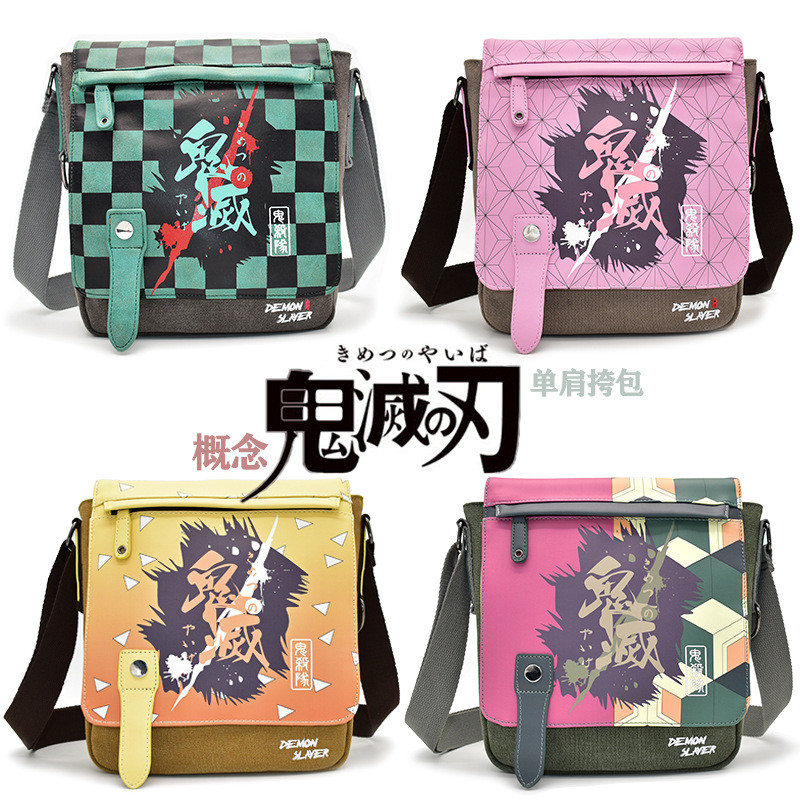 Demon Slayer แฟชั่นเยาวชนอะนิเมะกระเป๋าข้อความ Anime Crossbody Messager Bag for Fashion Youth Men