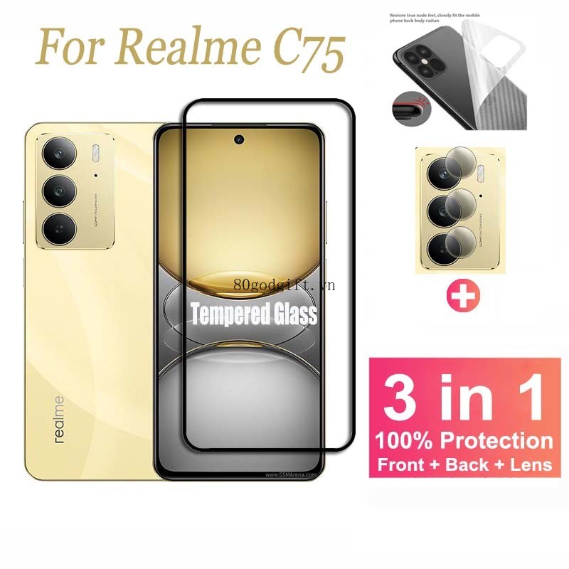 ฟิล์มกระจกสำหรับ Realme C75 กระจกนิรภัยกันรอยหน้าจอสำหรับ Realme C75 C67 C65 C63 C61 C55 C53 C51 C51