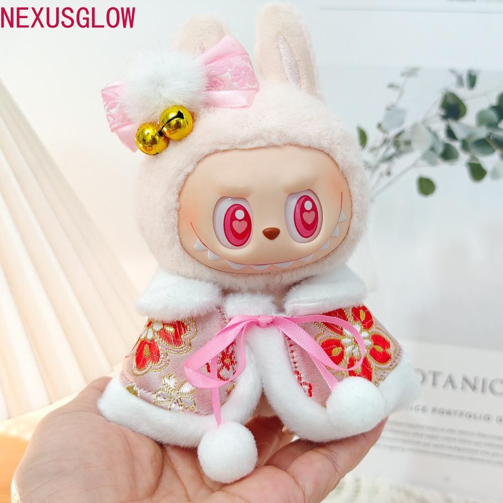 Nexusglow 15cm Labubu Time Cloth, ปีใหม่สีแดง Labubu Dolls เสื้อผ้า, ชุดของเล่น Festive Replacement Dress Up ตุ๊กตาตุ๊กตาเสื้อผ้าผ้าฝ้ายตุ๊กตาอุปกรณ์เสริม