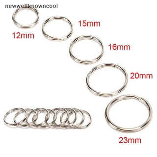 Newwellknowncool 100 ชิ้น/ล็อตพวงกุญแจ DIY โลหะผู้ถือกุญแจแยกแหวน Hoop ห่วงโลหะพวงกุญแจ AAD