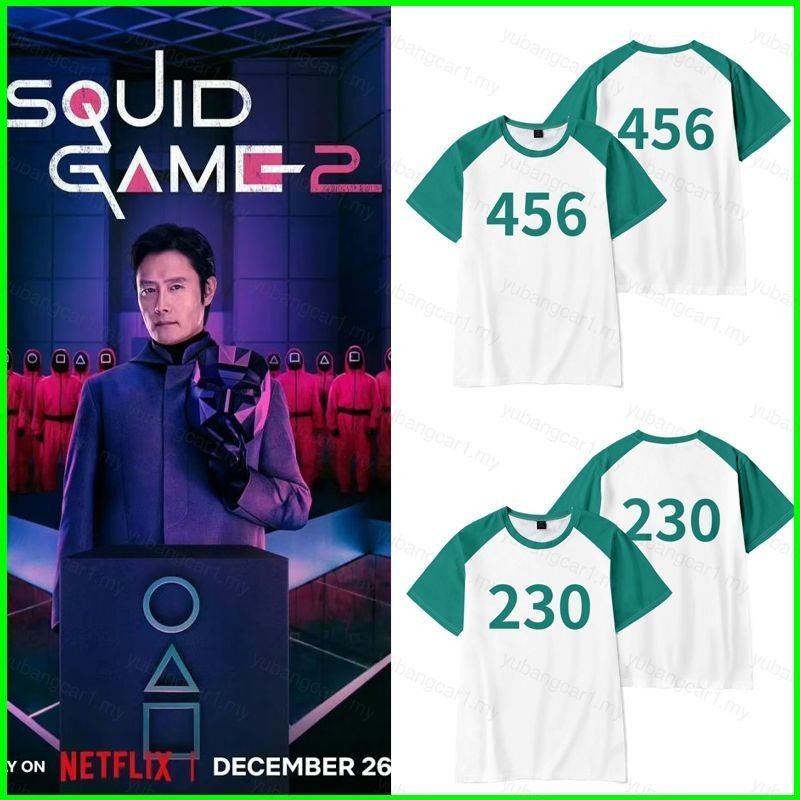 Yb Squid Game Season 2 เบอร์ 230 456 222 เสื้อยืดฤดูร้อน Anime Short Sleeve Top