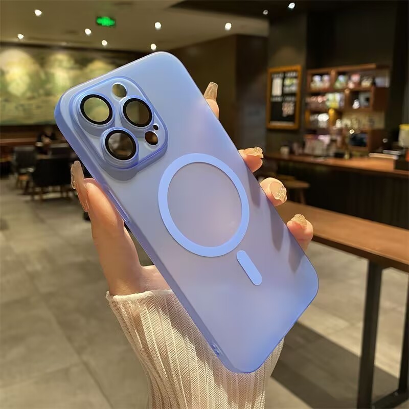 โปร่งแสง บางเฉียบ พลาสติก แบบแข็ง กันรอยเลนส์กล้อง แม่เหล็ก เคสไอโฟน สําหรับ iPhone 16 15 14 13 12 11 Pro Max 14 15 Plus