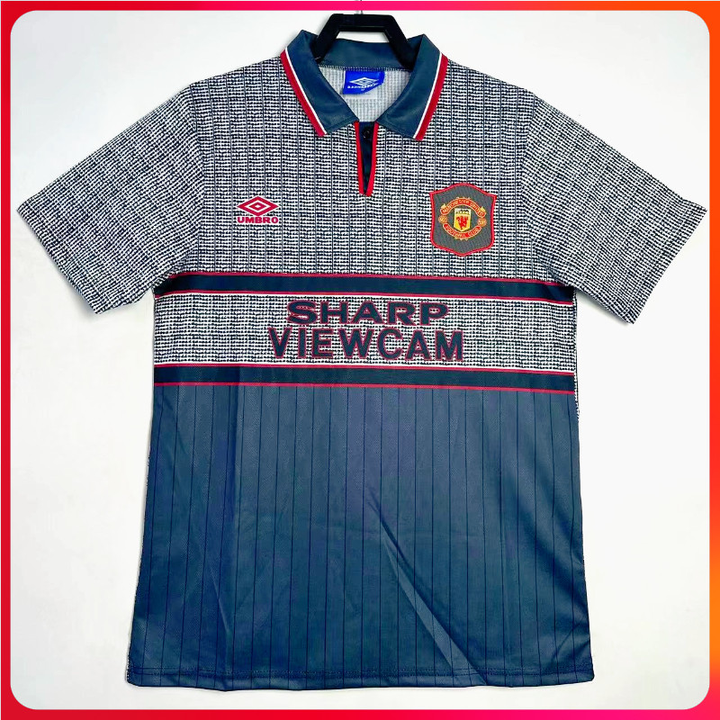 1995/96 Manchester United คุณภาพสูง ห่างออกไป ย้อนยุค เสื้อเจอร์ซีย์ เสื้อยืดที่กําหนดเองฟุตบอล อ่า.+