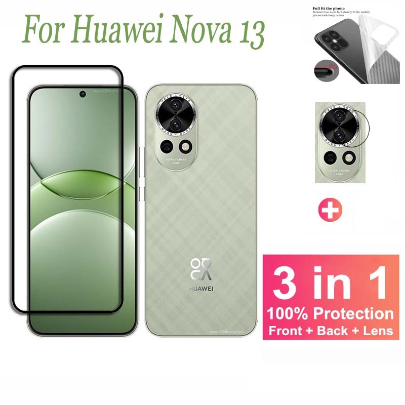 กระจกนิรภัย ฟิล์ม สำหรับ Huawei Nova 13 ฟิล์มกันรอยสำหรับ Huawei Nova 13 12 12i 12s 11 11i 10 10z SE Pro Ultra Youth ฟิล์มกระจกกันรอยเลนส์กล้องฟิล์มด้านหลัง