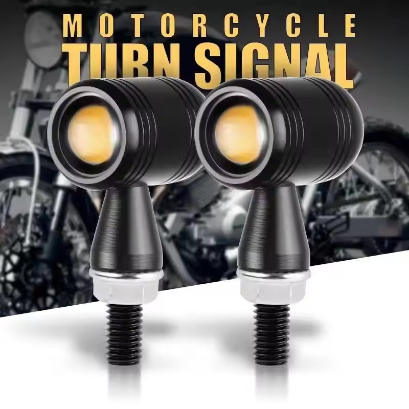 รถจักรยานยนต์ไฟเลี้ยว Led Mini Bullet Moto Amber กระพริบไฟแสดงสถานะ Led สัญญาณโคมไฟสําหรับ Cafe Racer สําหรับ Honda 12V