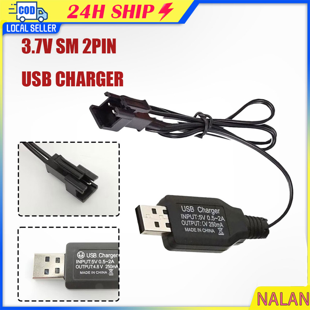 ร้านอยู่กทม.สายชาร์จแบตเตอรี่ usb 3.7v SM สำหรับรถบังคับ เฮลิคอปเตอร์ เรือบังคับ