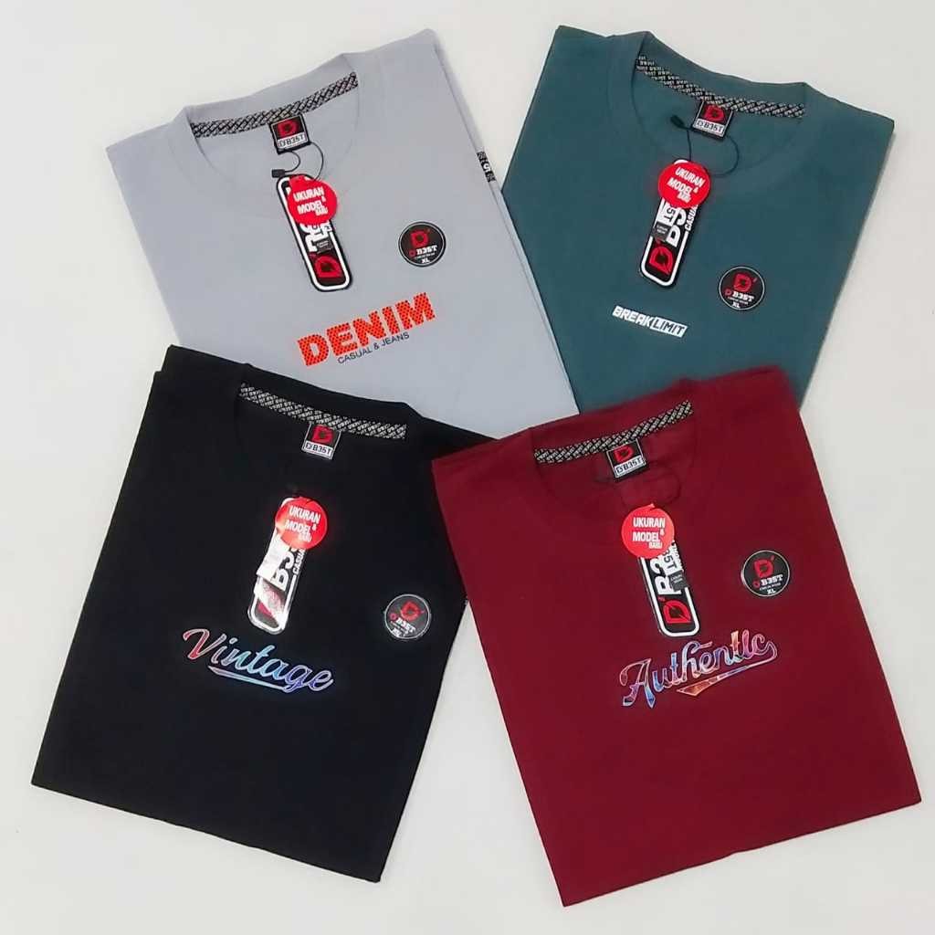 KATUN DB35T แพคเกจ 5 ชิ้นเสื้อยืด DISTRO สําหรับผู้ชายพร้อม SIMPLE MOTIFS ML-XL-XXL-XXXL SEMI COTTON