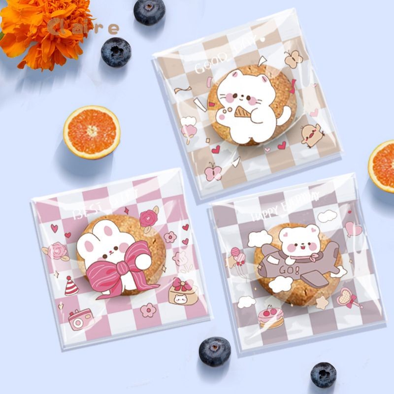 🏡ถุงฝากาวขนาด 7x7+3 cm ถุงสำหรับใส่คุกกี้ บราวนี่ กิ๊ฟช็อป Claire