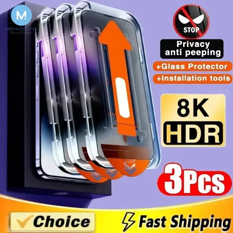1-3 ชิ้นความเป็นส่วนตัวกระจกนิรภัยฝุ่นติดตั้งฟรีป้องกัน Infinix Note Hot 50 50i 40i 40 Pro สมาร์ท 10 9 8 Tecno Spark 30 30C GO 1 1S 2025 2024 20C Full Screen Protector
