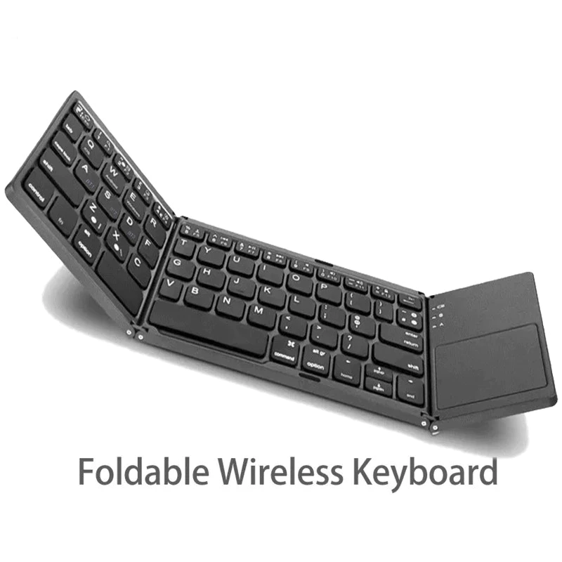 คีย์บอร์ดไร้สายพับได้พร้อมทัชแพด สำหรับ Android Windows PC แท็บเล็ต
