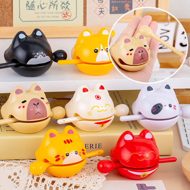 น่ารักบีบอัดปลาไม้ขนาดเล็กคลิกเสียงของเล่นตกแต่งเดสก์ท็อป YL288