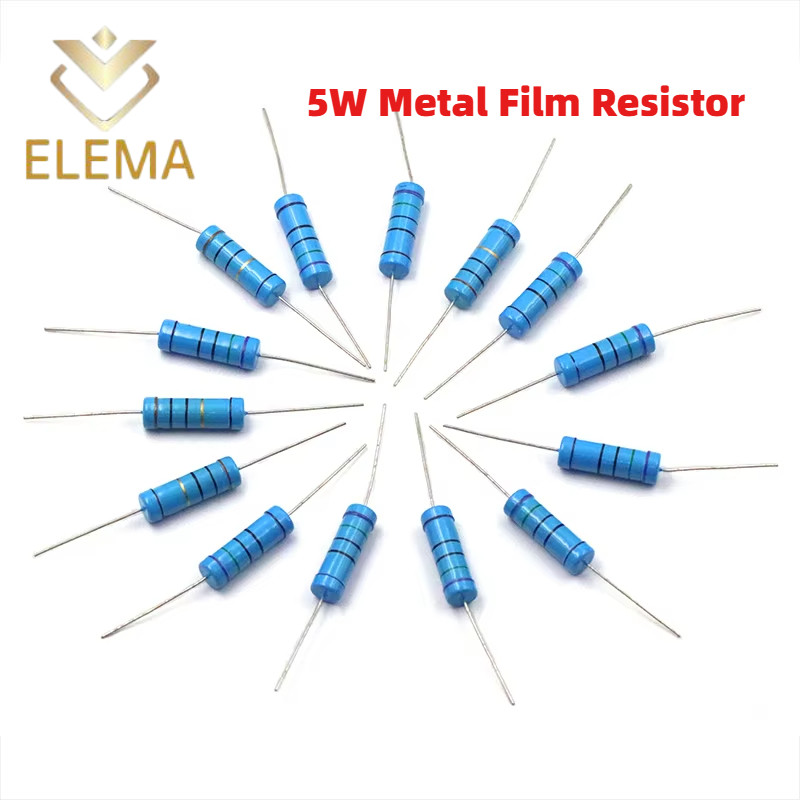 5w ตัวต้านทานฟิล์มโลหะ 1R 3.3R 10R 33R 100R 220R 1K 2.2K 4.7K 10K 33K 220K 1M ความแม่นยําโอห์ม 1% คว