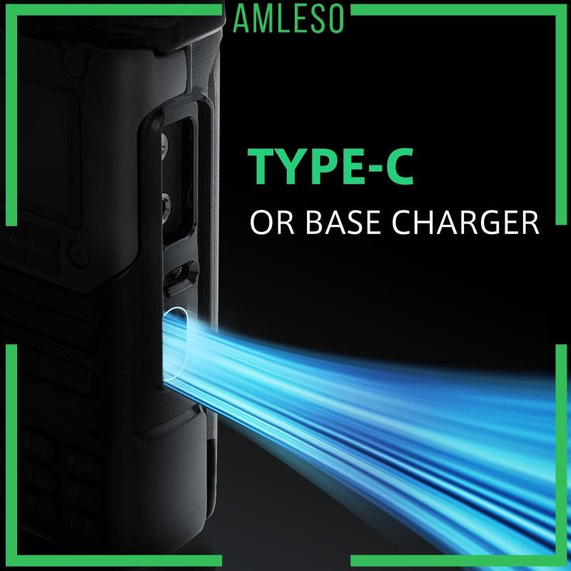 [Amleso] วิทยุมือถือสองตัวพร้อมวิทยุสาย USB Vox VHF Long Range แบบพกพา k58 ผู้ใหญ่