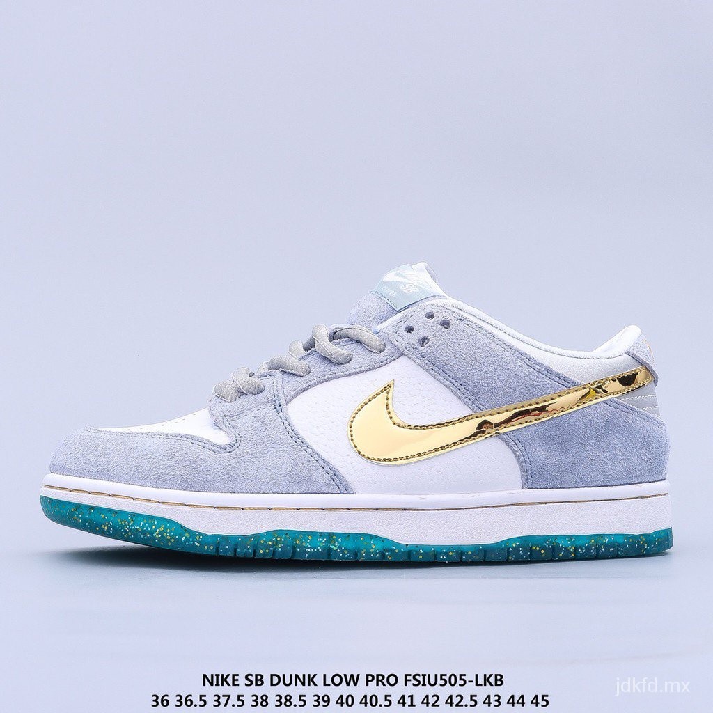 SEAN cliver X Nike SB Dunk Low Pro QS White Blue GOLD วันวาเลนไทน์ ICE and Snow ADVENTURE LOW Series