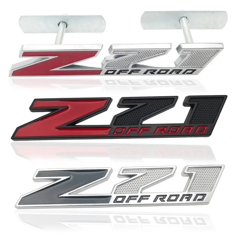 3D Metal Car Styling Z71 Offroad Logo Car Badge Grill Emblem for Silverado Suburban Tahoe 4X4 Auto A