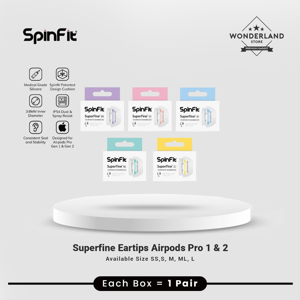 Spinfit Superfine Eartips Silicon เข้ากันได้กับ Airpods Pro 1 2 TWS - Wonderland Store