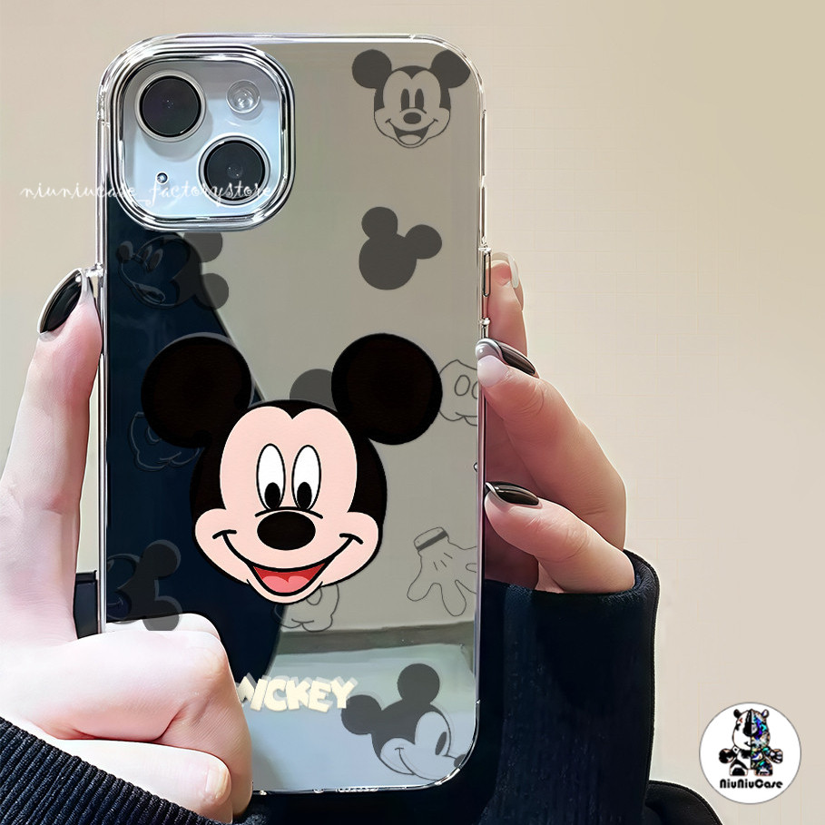 COD  เคส For iPhone 11 13 16 15 14 12 Pro Max เคสไอโฟน11 XS MAX XR 8 Plus Case เมาส์น่ารัก กระจก กรณีโทรศัพท์มือถือชุบ ราคา ถูกที่สุด ดีลบีเคเค