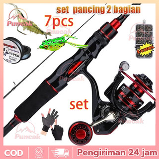 Joran Pancing Set 1.6m-2.4m Reel Pancing LK 2000-7000Joran UL Carbon Pancingan Set Lengka  Putar Rell Rill Pancing Katrol Kerekan Pancing Fishing Reel Spool Metal Aluminium