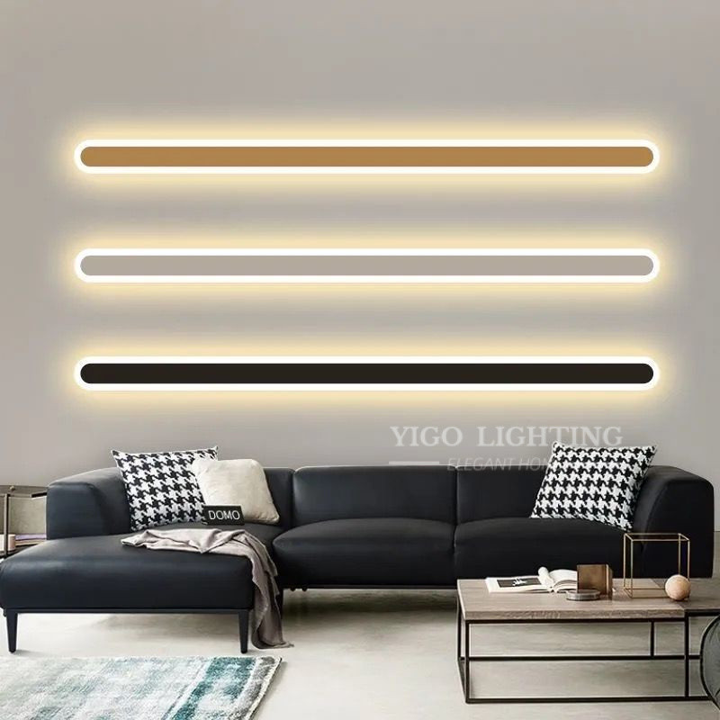 [40/60/80/100CM] โคมไฟติดผนังแถบ LED เส้นโคมไฟติดผนังเรียบง่ายทางเดินห้องนั่งเล่นบันไดห้องนอนโต๊ะข้างเตียงห้องรับประทานอาหารโคมไฟติดผนัง