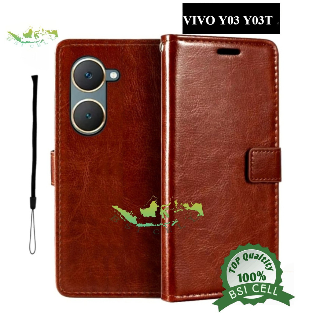 CASE VIVO Y03 Y03T V2344 เคสหนัง HP COVER กระเป๋าสตางค์หนัง FLIP COVER CASE OPEN CLOSE WALLET CASE