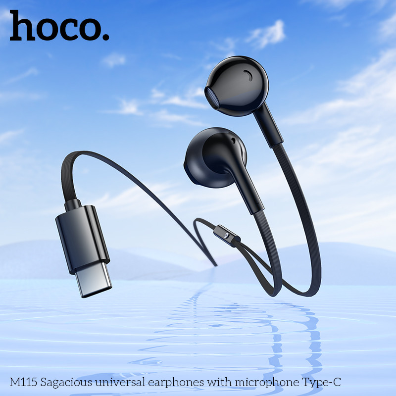 Hoco M115 หูฟัง Type-C แบบอินเอียร์ พร้อมไมโครโฟน เสียบแล้วใช้งานได้เลย สายแบนไม่พันกัน - รูปที่ 5