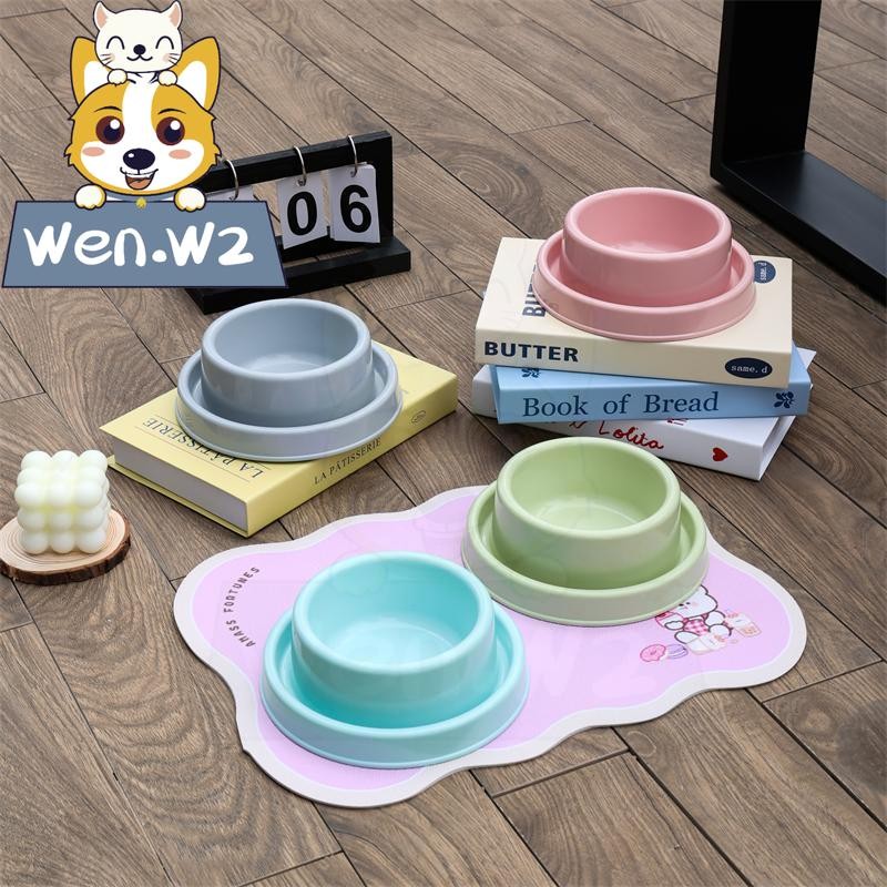 wen.W2 ชามอาหารสัตว์กันมด กันลื่น พลาสติกรีไซเคิล ล้างง่าย