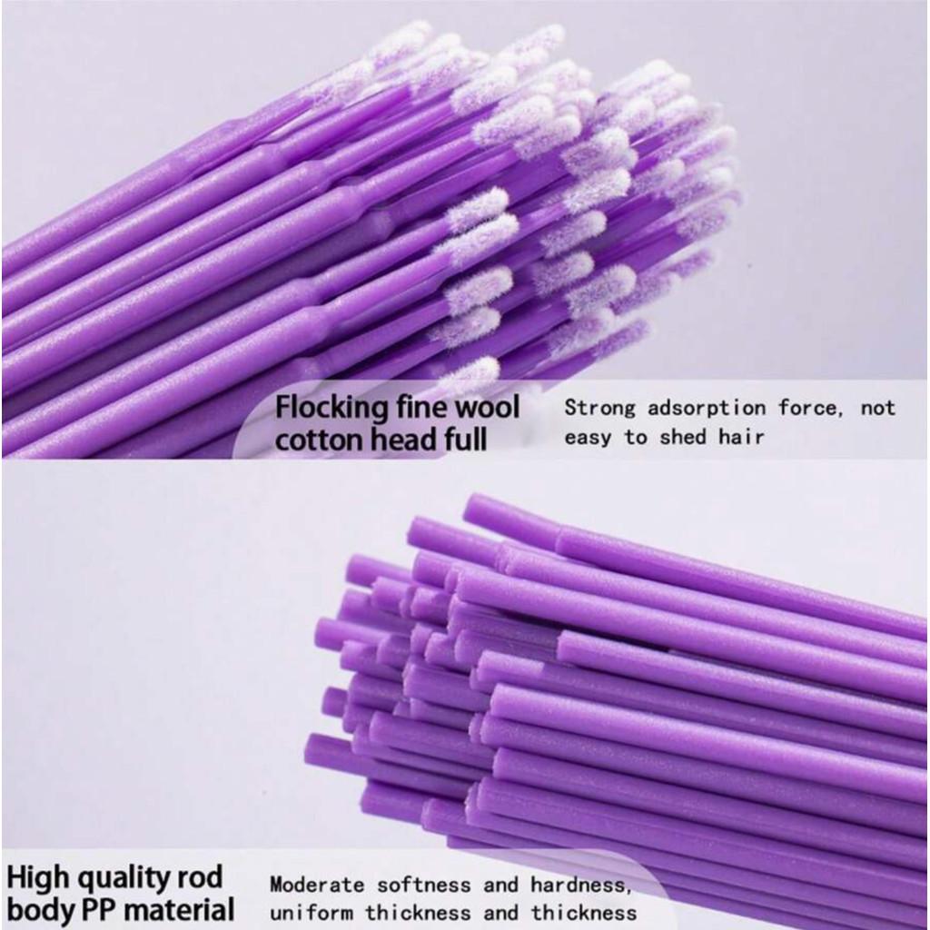 GECOMO 100 ชิ้น แปรงลิป Nano ขนแปรงละเอียด สำหรับแต่งหน้าและขนตา แบบใช้แล้วทิ้ง Multi-functional - รูปที่ 2