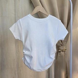 เสื้อยืดผู้หญิงสวมใส่สบายผ้านิ่มดีค่ะเสื้อยืดรัดรูป เสื้อยืดแขนสั้นพิมพ์ลายตัวอักษรแฟชั่นสาวร้อน