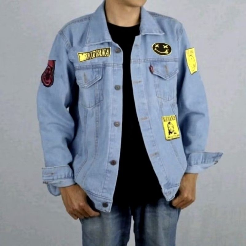 เสื้อแจ็คเก็ตยีนส์ปักลาย Distro ขนาดใหญ่สําหรับผู้ชาย Ready Size M-XXXL ZNINE STORE