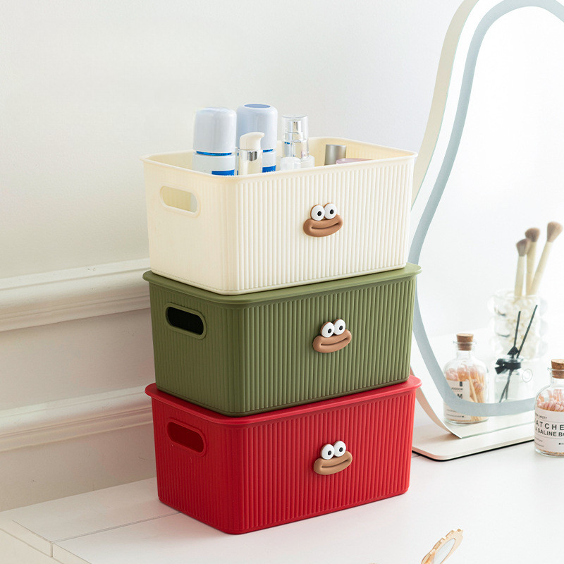 กล่องเก็บของสำหรับหอพัก กล่องขนมขบเคี้ยวและเครื่องสำอาง ตะกร้าเก็บของลายครอบครัวมีฝาปิดสำหรับห้องนอน - รูปที่ 7