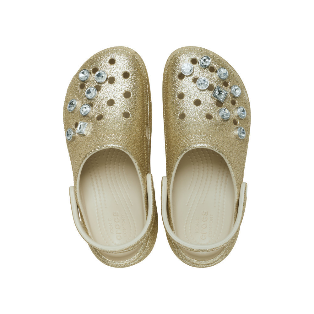 CROCS รองเท้าลำลองผู้หญิง CLASSIC PLATFORM GLITTER EMB CLOG รุ่น 211391-710 - GOLD