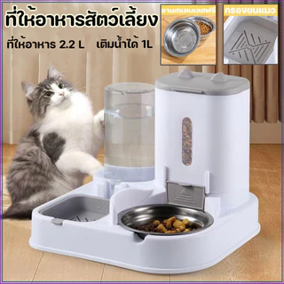 เครื่องให้อาหารแมวอัตโนมัติ ที่ให้อาหารอัตโนมัติ เครื่องให้น้ำให้อาหารสุนัขอัตโนมัติขนาดใหญ่ 3.2ลิตร