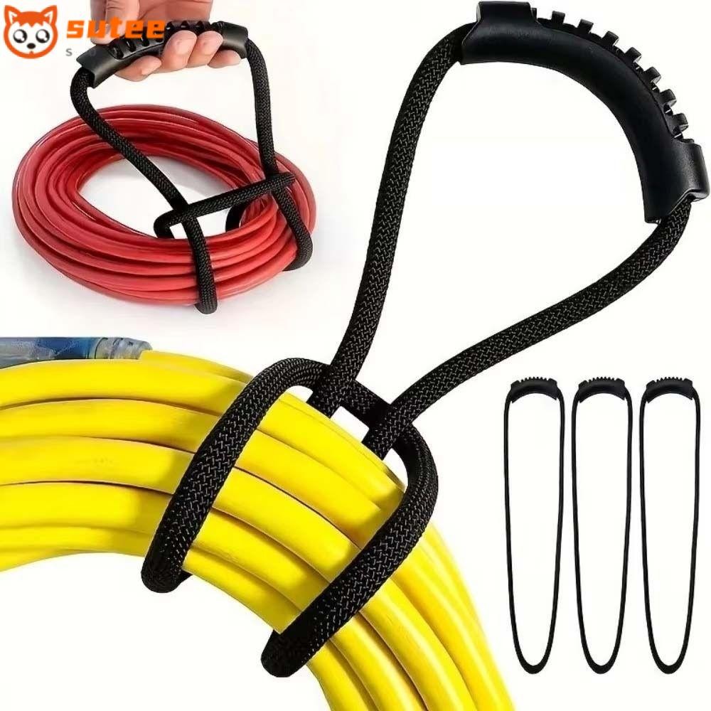 SUTE สายรัดเก็บของอเนกประสงค์, ไนลอน Heavy-Duty แบบพกพา Strapling, สายรัดเก็บของที่แข็งแกร่งพร้อมที่จับ, สายเคเบิลทนต่อการสึกหรอสายคล้องมือ Home
