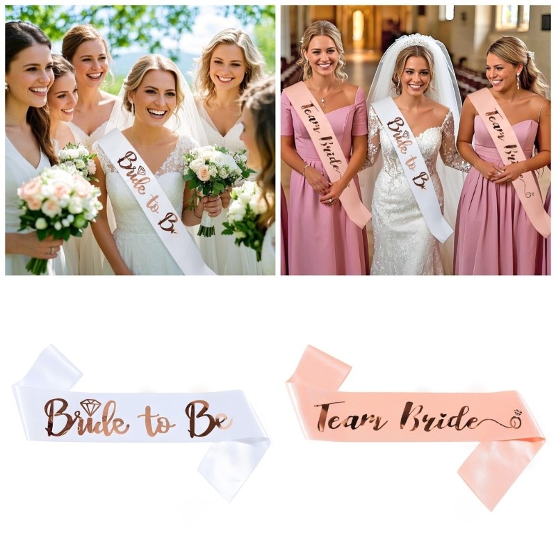 WELL ชุดเจ้าสาว Sash เจ้าสาว Tribe Sashes เจ้าสาว To Be เจ้าสาวเพื่อนเจ้าสาว Sash พร้อมตัวอักษรสีทอง