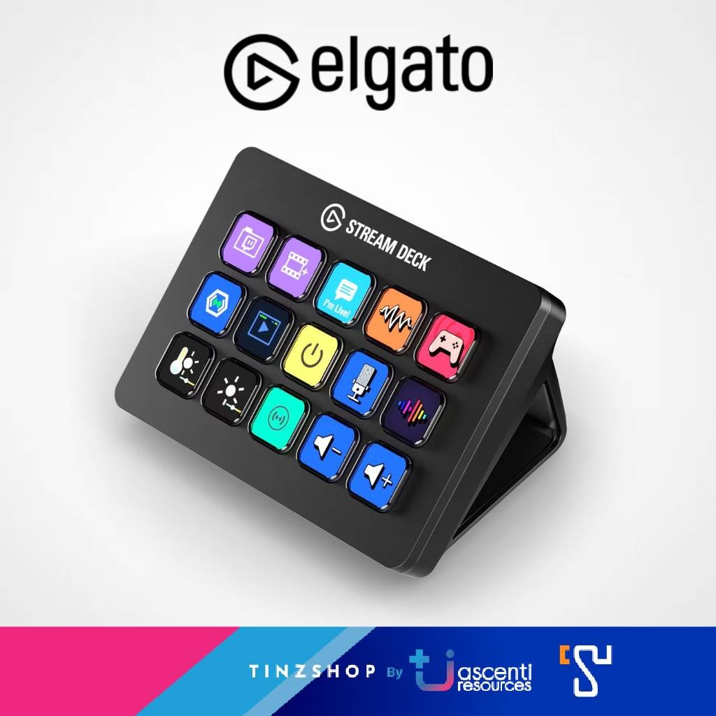 [Tinzshop]ELGATO STREAM DECK MK.2 WHITE EDITION ปุ่ม LCD จำนวน15ปุ่มปรับแต่งได้  ควบคุมแอปและแพลตฟอร