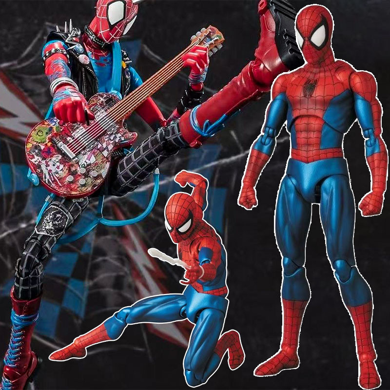 CT ของเล่น Spider Man Action Figure Punk Spider Man Collection Fiqures Marvel ของขวัญของเล่นรุ่น