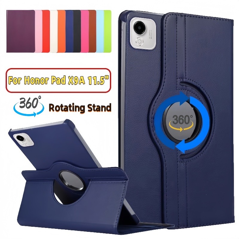 สําหรับ Honor Pad X9A X9 Pro 11.5 นิ้วกรณี ELN2-W09/W29 เคสแท็บเล็ต 360 องศาหมุนขาตั้งหลายมุมสนับสนุนพลิกปกหนังกันกระแทกเกราะป้องกัน