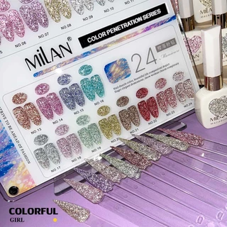 MILAN สีเจลแฟลช 24สี แถมชาร์ท ยาทาเล็บเจล ชุด 20สี + ฟรีชาร์ทสี