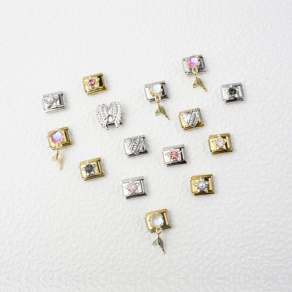 สร้อยข้อมือแบบโมดูลาร์อิตาลีวินเทจโกธิคทองดาวรูปหัวใจสร้อยข้อมือยางยืดสร้อยข้อมืออสมมาตรอิตาลี