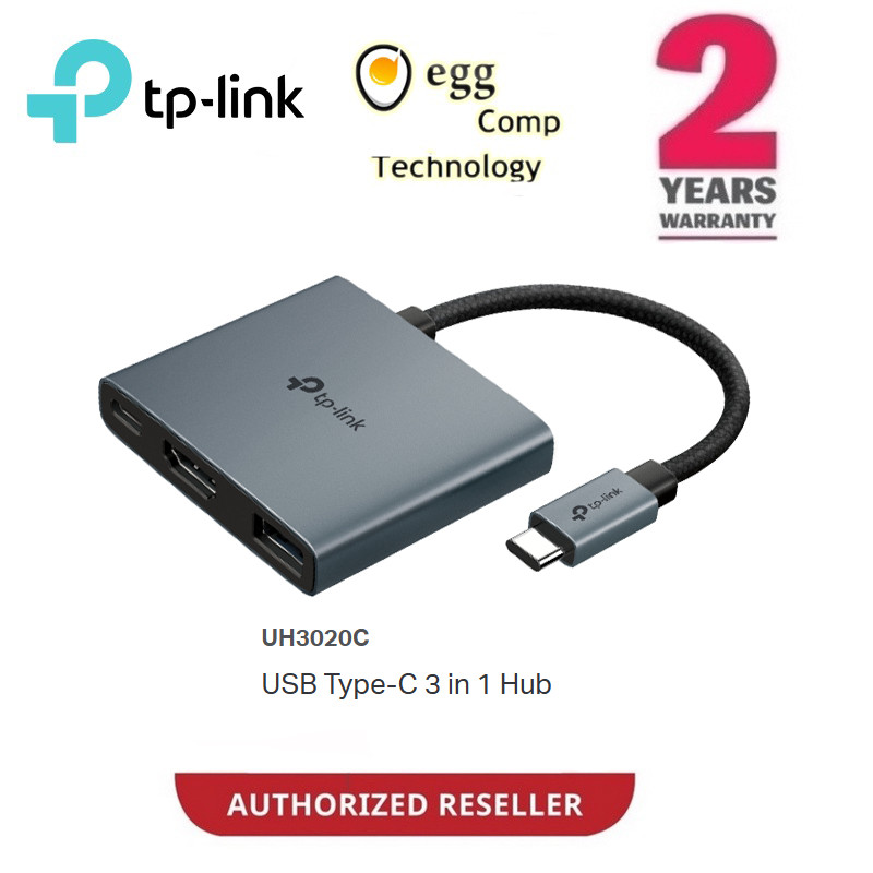 TP-Link UH3020C USB-C Hub 3-in-1 ถึง HDMI 4K @ 60Hz 100W PD พอร์ต USB อะแดปเตอร์สําหรับเดสก์ท็อปแล็ป