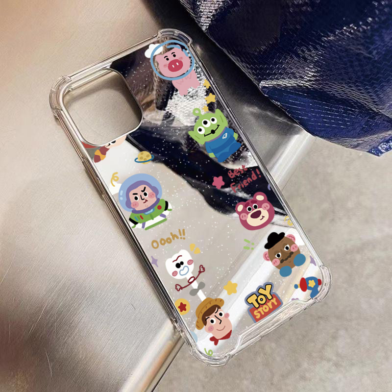 Make Up กระจกนุ่มเคสโทรศัพท์สําหรับ iPhone 15 16 Pro Max 14 13 12 11 Pro 7 8 Plus SE2 XS X XR Cool การ์ตูนสัตว์กันกระแทก - รูปที่ 2